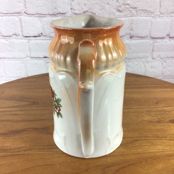 Vintage Bavaria RWC Floral Iridescent Ceramic Pitcher - Picture 3 of 9